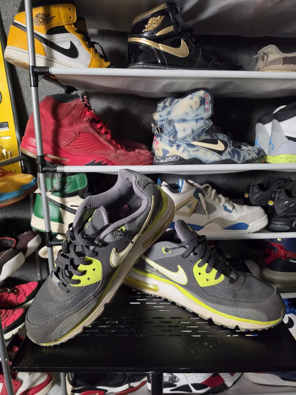 🔥 Nike Gray Neon Yellow Air Max Wright LTD Men's Size 12 Athletic Shoes